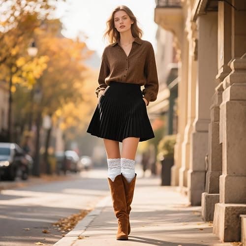 YOYOU Knee High Socks for Women Long Boot Socks Knee High Stockings | Small Size, Comfortable and Breathable, Gift for Daily Wear Friend Family Halloween Christmas Cosplay thumbnail 2