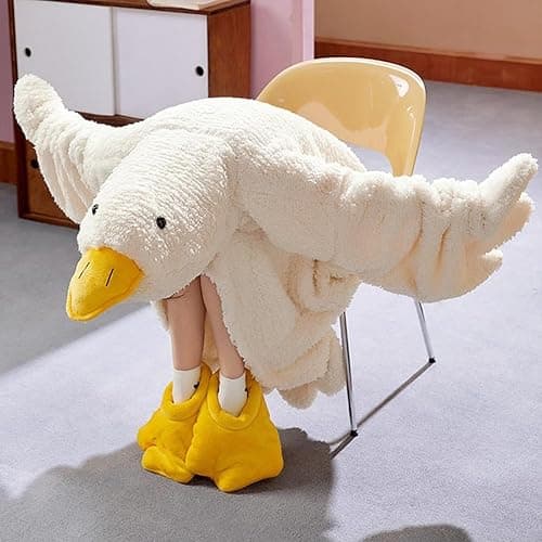 Goose Blanket Hoodie Adult & Kid, Oversized Warm Duck Wearable Hoodie Blanket with Sleeves,Cozy Sleeping Bag thumbnail 2