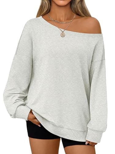 AUTOMET Women Off the Shoulder Sweatshirt Oversized Tops Fall Outfits 2025 Y2k Clothes Fashion Clothing Trendy Top - Image 1