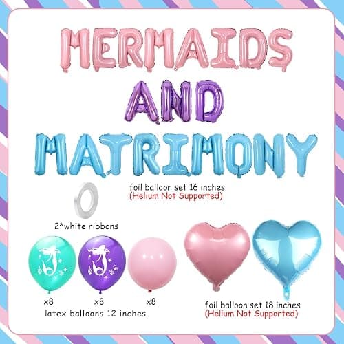 Balterever Mermaids Bachelorette Decorations Mermaids and Matrimony Bachelorette Banner Last Splash Bridal Shower Supplies thumbnail 6