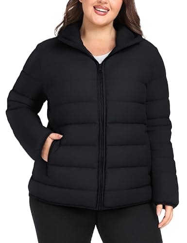 wantdo Women's Plus Size Lightweight Jackets Full-Zip Quilted Warm Jacket with Hood thumbnail 2