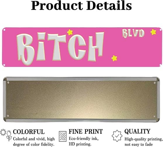 Pink Room Decor Aesthetic Y2k Dorm Room Decor Retro Home Funny Unique House Decoration Cool Dark Bar Signs 4×16 Inches thumbnail 4