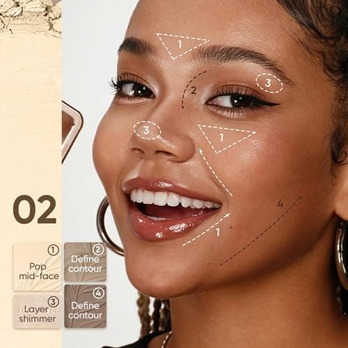 JUDYDOLL Contour Palette Highlighter Makeup Korean Makeup (02 Tree) | Multi-Use Makeup Palette, Travel Size Bronzer Powder, Cool Toned Contour, Long Lasting Contour Powder, Matte Highlighter thumbnail 3