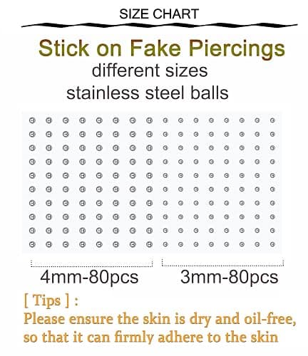 Longita Fake Piercings - Nose Ring, Eyebrow, Lip Ring, Labret Studs & More - Adhesive Face Jewelry thumbnail 2