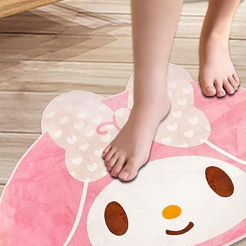 Roffatide Cartoon Melody Pattern Cute Fur Area Rug Blanket Rug Non-Slip Door Floor Mats Carpet for Home 80 * 120cm thumbnail 8