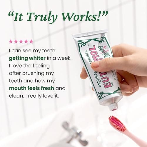 EUTHYMOL Whitening Toothpaste, Stain Removal in 2 Weeks | 3.7 fl oz | Whitening Toothpaste for sensitive Gum & Teeth, Stain Removal in 2 Weeks, Bad Breath, Cavity Prevention, Aluminum Tube thumbnail 9