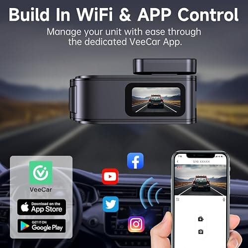 Dash Cam Front and Rear, 2.5K+1080P Dual Dash Camera for Cars, Ecomoment Car Camera with 1.47" IPS Screen, Built-in Wi-Fi, 170° Wide Angle, Night Vision, G-Sensor, 24H Parking Mode, 32GB Card Included thumbnail 6