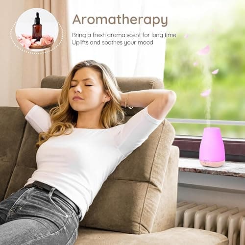Homeweeks Diffusers, 100ml Colorful Essential Oil Diffuser with Adjustable Mist Mode,Auto Off Aroma for Bedroom/Office/Trip (100 ML 1 Pack) thumbnail 3