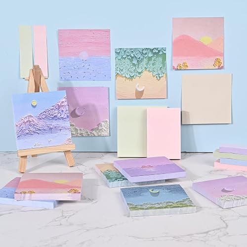 BAYTORY 6 Pads Soft Pastel Sticky Notes, Memo Sticky Note, Colorful Self-Stick Note Easy to Post for Office School Home Study (3x3 & 3x2 & 3x0.7 Inch) thumbnail 7