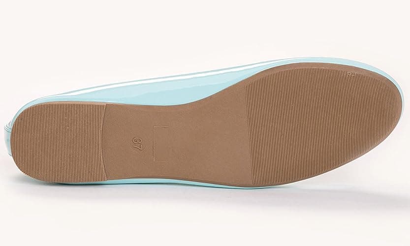 FEVERSOLE Women's Macaroon Colorful Memory Foam Cushion Insock Patent Ballet Flat thumbnail 5