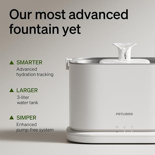 PETLIBRO Upgrade Cat Water Fountain, Dockstream 2 Smart App Monitoring Pet Water Fountain for Cats Indoor, 3L/101oz Cat Fountain Stainless Steel Tray for Drinking, 5G WiFi Auto Cat Water Dispenser Dog thumbnail 4
