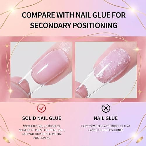 Glow and Go Nail Glue - 10g Nail Glue for Press Ons, Solid Nail Glue Gel for Nails, LED Lamp for Acrylic Nails Tips (1pc) thumbnail 3
