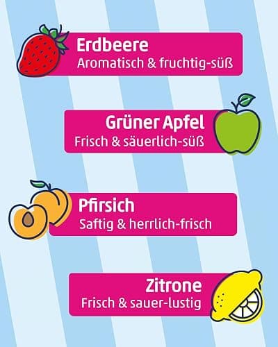 Hitschies Sour Mix - Fruchtig-saure & knackige Kaubonbons mit softem Kern - Erdbeere, Apfel, Aprikose & Zitrone - Glutenfrei & Halal - 16 x 140g thumbnail 4