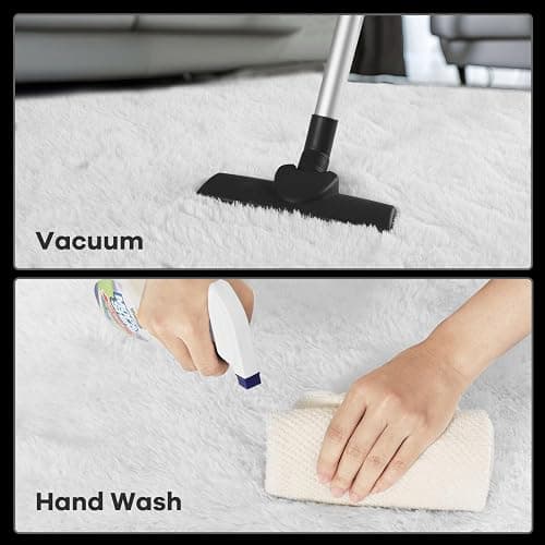 Zentavio White Area Rugs for Bedroom Soft Living Room Rugs 4x6 Fluffy Furry Shag Aesthetic Carpet Plush High Pile Floor Rug for Nursery Kids Room Dorm Home Decor thumbnail 5