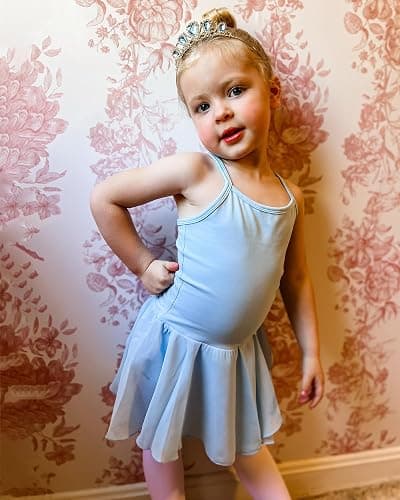 Stelle Toddler Ballet Leotards for Girls,Dance Leotard for Girls,Camisole Toddler Ballet Outfit for Studio Outdoor Daily Wear - 6-7 Years - Style 1-blue thumbnail 5