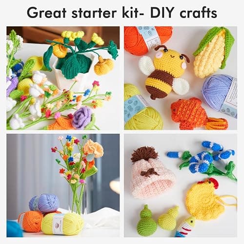 INSCRAFT Crochet Kit for Beginners Adults, 30 Acrylic Yarn Skeins 1650 Yards Yarn, 105 PCS Crochet Kit with Hooks Set,Includes Canvas Tote Bag, Ideal Starter Pack for Professionals thumbnail 6