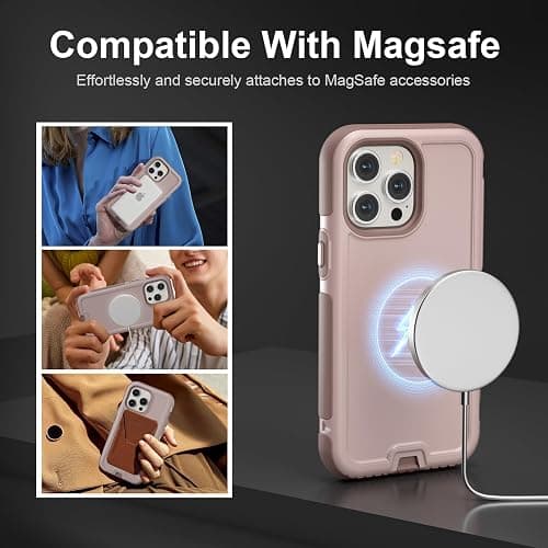 Follaroma for iPhone 14 Pro Max Case, Compatible with MagSafe, Heavy Duty Shockproof Protective Phone Case, Anti-Drop Protection, Dual Layer Magnetic Phone Cover for iPhone 14 Pro Max,6.7",Light Brown thumbnail 3