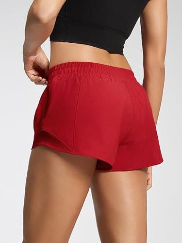 MCEDAR Women's Running Shorts Low Waisted 2.5"，Lightweight Active Workout Quick Dry Gym Athletic Sports Shorts Zip Pocket thumbnail 6
