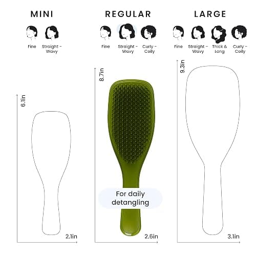 Tangle Teezer Ultimate Detangler Brush for Wet & Dry Hair, Eliminates Knots & Reduces Breakage for All Hair Types, Amazon Exclusive Emerald Green thumbnail 7