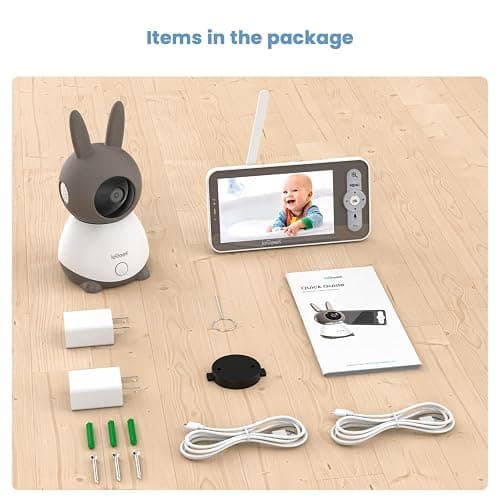 ieGeek 2K WiFi Baby Monitor with Two Cameras, Phone App & 5" Split-Screen Control, Smart Video Camera, Night Vision, Automatic Tracking, PTZ, Crying Detection, Temperature/Humidity Sensor, Baby Gift thumbnail 10