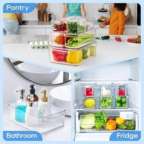 IVODEELA 14 Pack Fridge Organisers with Lids thumbnail 8