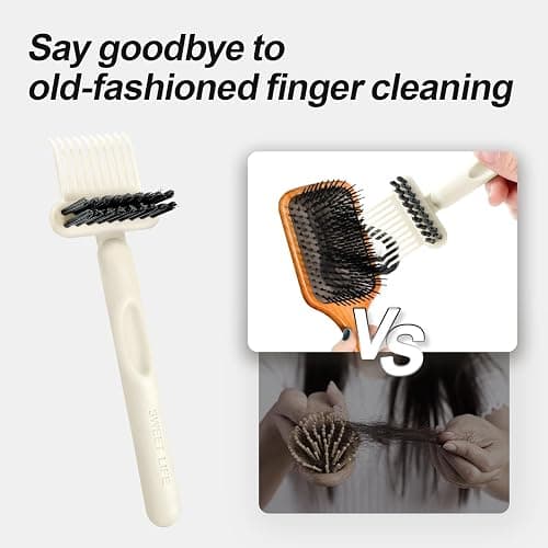Jurrissa 2 Pack Hair Brush Cleaning Tool, 2-in-1 Cleaner Tool, Portable Cleaning Tool Set for Brush Comb Keyboard, Remover Rake for Removing Hair Dust, Home and Salon Use(White&Black) thumbnail 3