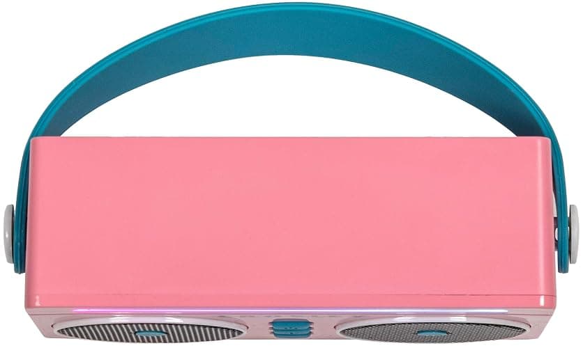 Crosley CR3050A-FG Mini Boombox Portable Bluetooth Speaker, Flamingo | Bluetooth In, 5 Color-Changing Light Modes, LED Lights Sync with Music, Rechargeable Lithium-Ion Battery thumbnail 11
