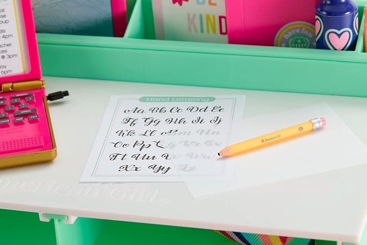 American Girl Truly Me 18-inch Doll Write On! Desk Playset with Pretend Laptop Computer and School Supplies, HPG84, for Ages 6+, thumbnail 3