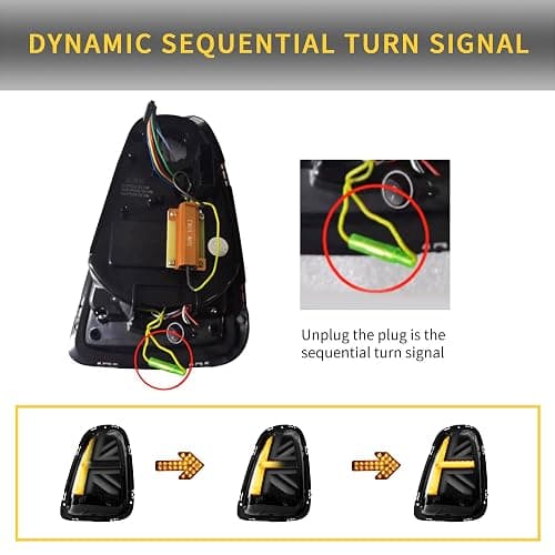 YUANZHENG LED Union Jack Smoked Tail Lights Compatible For 2007-2013 BMW Mini Cooper R56 R57 R58 R59 Rear Lamp assembly, Not For F Series & Cooper Clubman thumbnail 3