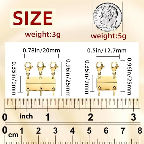MKCYD Multi Necklace Layering Clasp Strong Magnetic Clasps | Gold and Silver Necklace Separator for Layering, Necklace Stack Clasp for Women, Multiple Jewelry Closures for Layered Look thumbnail 2