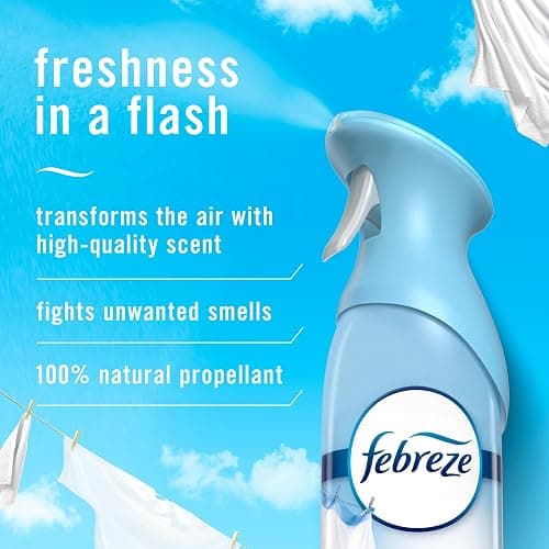 Febreze Air Mist Air Freshener Spray, Odor-Fighting Room Spray, Air Fresheners for Home and Bathroom and Kitchen, Aerosol Can, Linen & Sky Scent, 8.8oz, 6 Count thumbnail 2