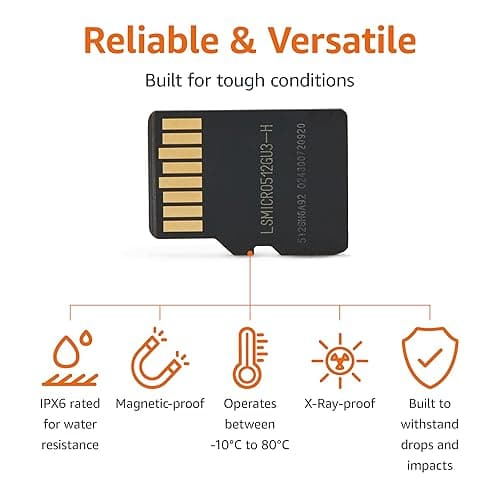 Amazon Basics 512GB microSDXC Card with Adapter, Read Speed Up to 200MB/s, 1-Pack thumbnail 4
