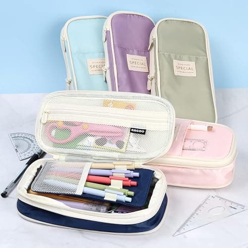 Large Capacity Pencil Case, Pencil Case for Adult, Cute Pencil Case, Pen Pencil Organizer for Stationery Supplies Marker Highlighter for Middle High School Student Kids Adult (Pink) thumbnail 8