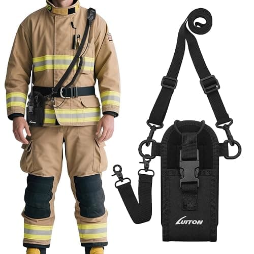 Radio Holster for Firefighter EMS EMT Bundle Set Includes Anti-Sway Strap for Radio Strap, Moveable Mic Holder,Radio Holder,Shoulder Strap Fits for Two-Way Ham Walkie Talkie Radio Scanner - Image 1