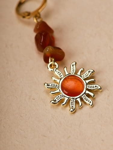 Sacina Boho Hippie Gothic Crystal Celestial Sun Earrings, Boho Earrings, Hippie Jewelry, Christmas Jewelry Gift For Women thumbnail 5