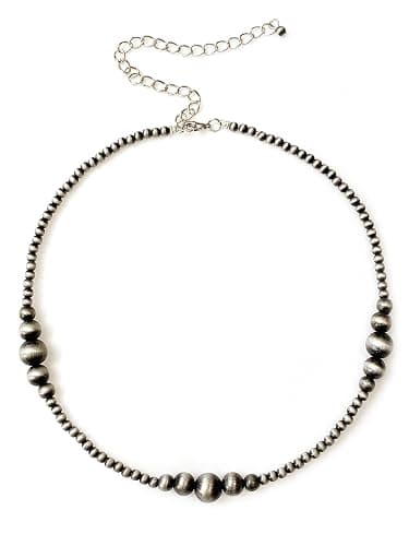 Western Style Navajo Pearl Bead Chain Chocker Necklace - Image 1