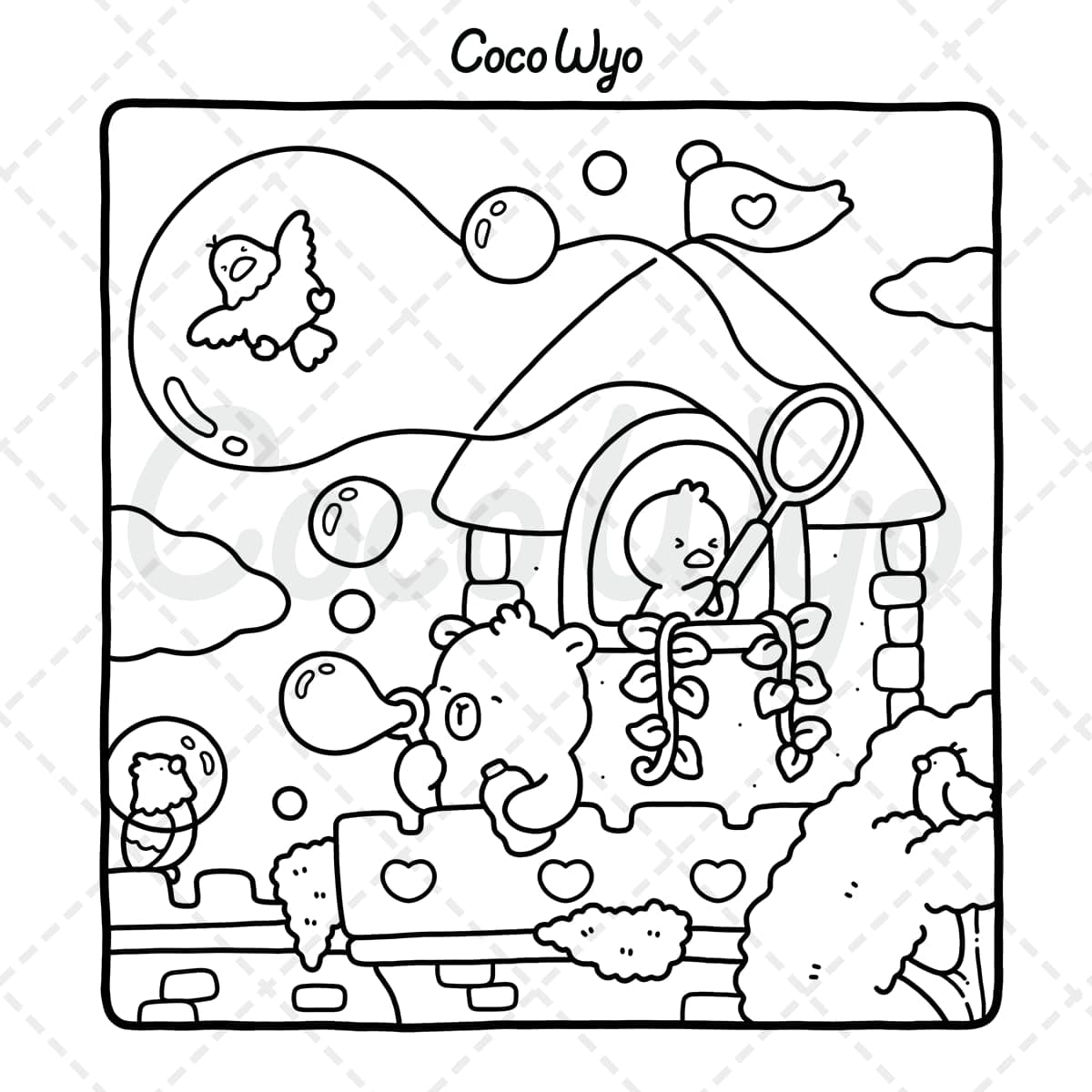 Little Cuddles: Coloring Book for Adults and Teens Featuring Cute Animal Friends for Relaxation thumbnail 6