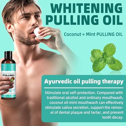 Coconut Oil Pulling for Fresh Breath and Oral Hygiene - Ayurvedic Expert Formulated | Supports Healthy Gums | Natural - Includes Tongue Scraper and Measuring Cup - 8 oz thumbnail 6