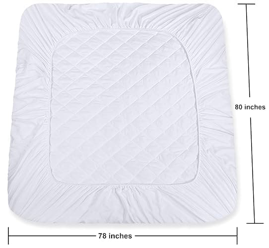 Utopia Bedding Quilted Fitted Mattress Pad, King Size, Elastic Fitted Mattress Topper Protector and Cover Stretches up to 16 Inches Deep, Machine Washable (White) thumbnail 5