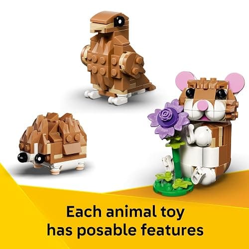LEGO Creator 3 in 1 Cute Hamster with a Flower Building Toy for Girls & Boys, Ages 7+ - Kids Build a Hamster, Hedgehog or Eagle Animal Figure - Gift Idea for Birthdays - 31376 thumbnail 4