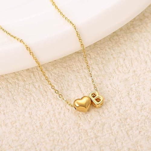 MOMOL Tiny Heart Initial Necklace for Women 18K Gold Plated Dainty Letters Name Necklace Personalized Gift for Christmas thumbnail 6
