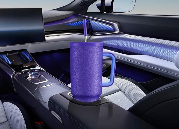 Meoky 40oz Tumbler with Handle, Leak-proof Lid and Straw, Insulated Coffee Mug Stainless Steel Travel Mug, Keeps Cold for 34 Hours or Hot for 10 Hours (Offshore) thumbnail 2