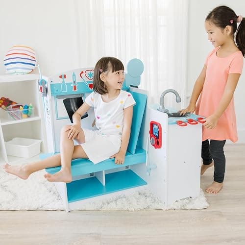 Melissa & Doug Wooden Get Well Doctor Activity Center - Waiting Room, Exam Room, Check-In Area - FSC Certified thumbnail 6