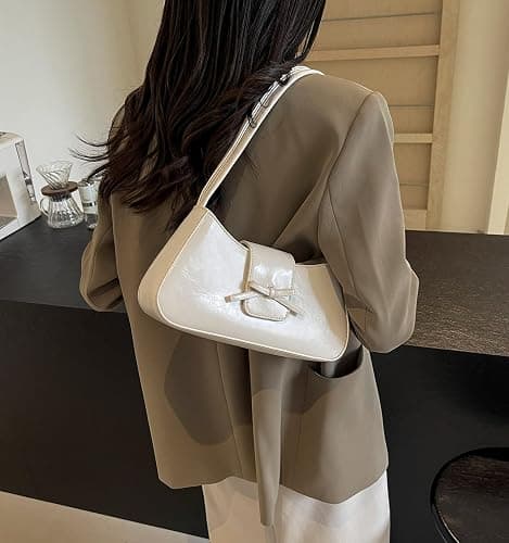 Shoulder Bag for Women, Hobo Handbags Trendy Y2K Purses Patent Leather Clutch Bag Cute Bow Purse thumbnail 3