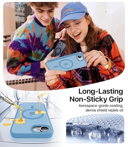 Eastinbox Magnetic Shockproof for iPhone 16e Case 2025[Compatible with MagSafe][Military-Grade Protection] Anti-Yellowing, Matte Back Protective Phone Case for iPhone 16 e case 6.1",Light Blue thumbnail 5