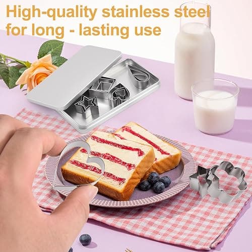 HIWRBDTI 30PCS Mini Cookie Cutters Shapes Set with Box for Kids, Small Stainless Steel Star Triangle Cookie Cutter Variety Pack, for Tiny Polymer Clay, Fruit thumbnail 5