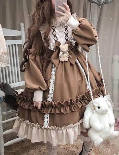 Adove Kawaii Lolita Dress for Women Long Sleeve Lolita Dresses for Teen Girls thumbnail 4