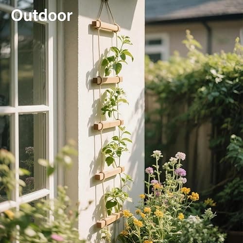 Goooxim Plant Ladder Indoor Plants Hanging Wooden Trellis Vine Support | Chain Trellis for Potted Plants Easy Installation Wall Holders for Climbing Vines Design for Pothos & Ivy Decor Garden Porch thumbnail 4