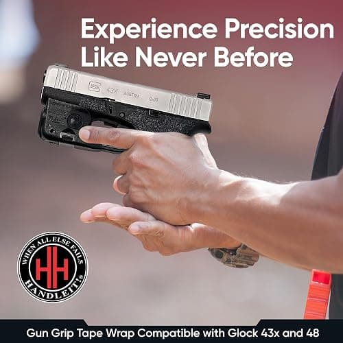 Handleitgrips Handgun Grip Tape Compatible with Glock 43x and Glock 48 - Rubber Pistol Grip Wrap Tape, Easy Install Accessories, Veteran Owned, Made in The USA - Black thumbnail 5