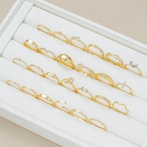 FAXHION Gold Stackable Rings Set for Women, 25 PCS Simple Twist Finger Ring | Statement Knuckle Ring, Dainty Stacking Thumb Rings Pack, Versatile Daily Wear Jewelry Gift for Women thumbnail 8
